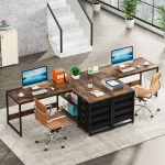 Tribesigns L Shaped Computer Desk with Storage Drawers, 59 inch Corner Desk with Shelves, Reversible L-Shaped Office Desk Study 2