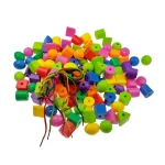 Rainbow Lacing Beads for Toddlers Color and Shape Sorter Fine Motor Skills Early Learning Montessori Toys for Preschool Kids 2