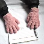 New 1-4Y Kids Gloves Winter Baby Plush Coral Gloves Toddler Full Fingers Cute Mittens Warm Windproof Glove For Boys Girls 5