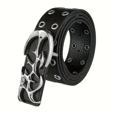New Stylish Y2K Hollow PU Leather Fashion Punk Belt For Men Women-Trendy Accessory For Gift Giving，Neutral Waist Belts Plus Size