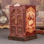CUTEBEE DIY Book Nook Kit Miniature Wooden Dollhouse with Light Bookshelf Insert Decoration Model for Gifts Bookshop Memories 3