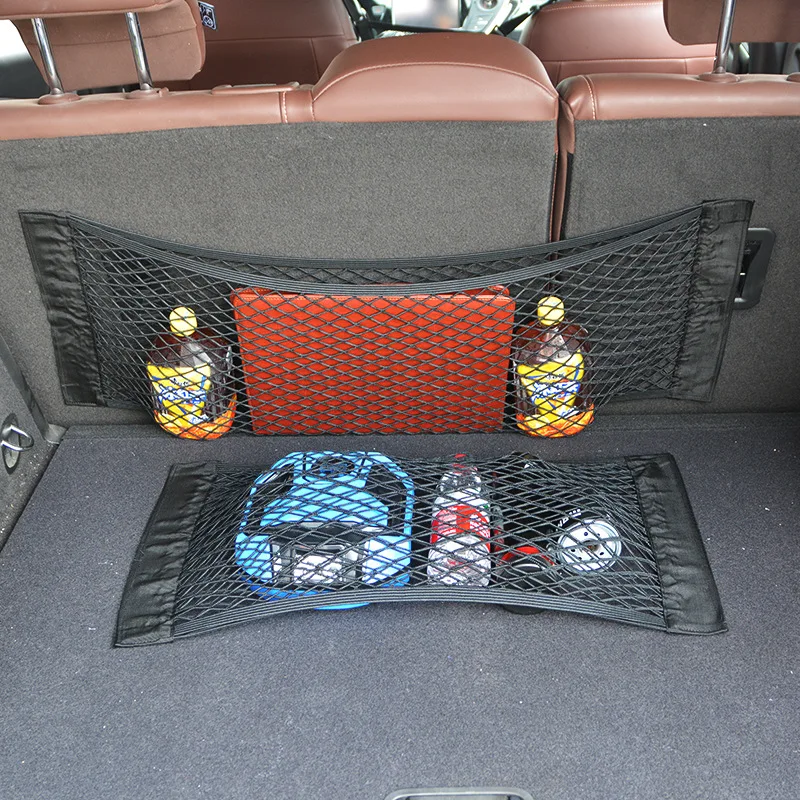 Car Seat Back Organizer Trunk Net Mesh Pocket Elastic String Net Magic Sticker Universal Portable Storage Bag Car Accessories Car Seat Back Organizer Trunk Net Mesh Pocket Elastic String Net Magic Sticker Universal Portable Storage Bag Car Accessories