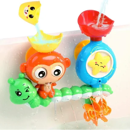 Baby Bath Toy Wall Sunction Cup Track Water Games Children Bathroom Monkey Caterpilla Bath Shower Toy for Kids Birthday Gifts