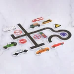 23 Pieces Bath Water Toy Sticky Wall City Traffic Car Road Rail Puzzle Vinyl 0-3Y 3-6Y 6-12Y 12+y 14+Y Bath Features 5