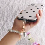 ZAKOL Cute Pearl Keychain for Women Girls Shiny Pearl Bead Shell Phone Bag Backpack Charm Accessory Car Key Key Chain Pendant 3