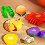 Children's Kitchen Toy Set Simulated Kitchen Cutting Cookware Simulated Fruits Cutting Toys Cooking Accessories for Kids Gift 5