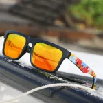 4PCS Square Sports Sunglasses with Designer Temple Pattern - UV400 for Men Women, Beach Vacation 2