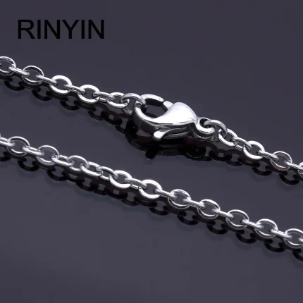 Men Women Jewerly 1mm 16" 18" 20" 22" 24" Inches Links Chain Fashion Necklace Stainless Steel Necklace Classic Pop Rolo Chains