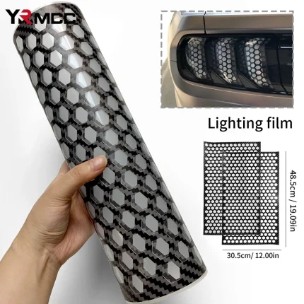 Car Honeycomb Tail Light Vinyl Wrap Stickers Waterproof Self-adhesive Vinyl Carbon Fiber Decor Lamp Films for Car Accessories