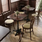 American Retro Cafe Solid Wood Table and Chair Combination Milk Tea Dessert Bakery Restaurant Commercial Dining Table and Chair 3