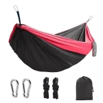 Ultralight portable hammock with steel clips & tree straps, lightweight backpack hammock for camping, hiking, backyard & outdoor 5