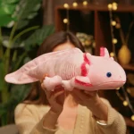 45cm Kawaii Colorful Newt Plush Toy Stuffed Cute Axolotl Salamander Fuzzy Plush Fish Appeasing Long Pillow Cushion Kids Gift 5