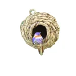 Birds Nest Bird Cage Grass Egg Cage Bird House Outdoor Decorative Weaved Hanging Parrot Nest Houses Pet Bedroom 3