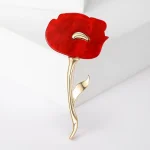 Resin Rose Brooches for Women Unisex Enamel Botanical Flower Pins Banquet Party Backpack Gifts Jewelry Accessories 2