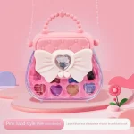 Girls Make Up Box Play House Toy Eye Shadow Little Girl Princess Makeup Cosmetics Handbag Funny Safe Water Soluble Birthday Gift 3