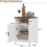 Farmhouse Nightstands Set of 2 with Charging Station and Storage, White for Bedroom or Living Room 2