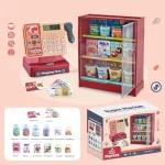 Scanning Cash Register Bills Coins Children's Food Simulation Supermarket Play House Game With Sound Lights Kids Toys Xmas Gifts 5