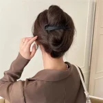 2PCS Matte Hair Clamps, Black & Brown Banana - Shaped Clips, Trendy Hair Accessories for Women's Chic Updos 3