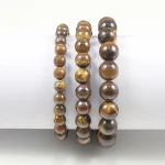 Charm Bracelet Natural Stone Beads 6/8/10mm Volcanic Lava Tiger Eye Beads Elastic Bracelets For Men Women Jewelry pulsera hombre 5