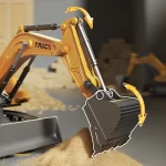 Alloy Remote Control Excavator Toy Car with Lights Sound Effect Electric Excavator Automobile Engineering Vehicle Children Gifts 5