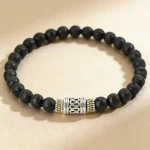 6mm Natural Stone Yoga Bracelet Unisex Sanskrit Meditation Beads Lucky Red Tibetan Buddhist Minimalist Design luxury retro coupl 6