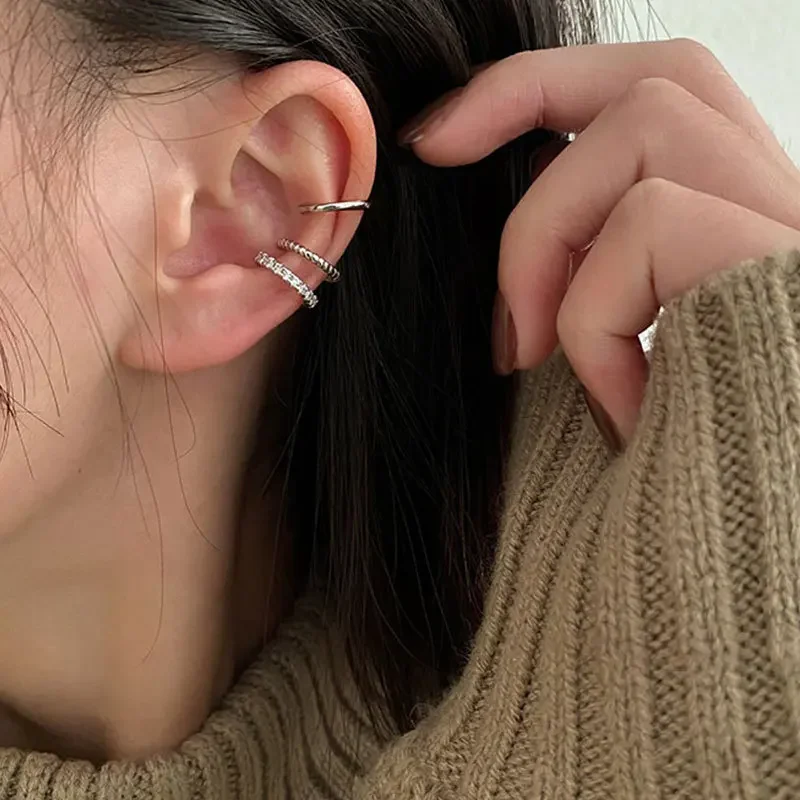 LATS Clips Earrings for Women Unisex Minimalist Fashion Cartilage Hoop Earings Set Ear Cuff Fake Piercing Clip on Ear Jewelry LATS Clips Earrings for Women Unisex Minimalist Fashion Cartilage Hoop Earings Set Ear Cuff Fake Piercing Clip on Ear Jewelry