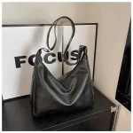HOMEFISH Leather Commuter Vintage Casual Tote Bag Maillard Stylish Crossbody Bags for Women Texture Large Capacity Temperament 2