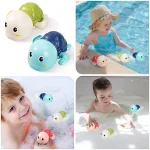 Baby Bath Toys Bathing Cute Swimming Turtle Whale Pool Beach Classic Chain Clockwork Water Toy For Kids Water Playing Toys 3
