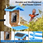 Smart Bird Feeder with Camera AI Bird Species Identify Solar Powered Wireless Outdoor 5MP HD WiFi Bird Camera for Outside Garden 2