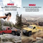 ZWN MN82 1:12 Retro Rc Car With LED Lights Full-scale Simulation LC79 Professional 4WD Remote Control Pickup RC Truck Model Toys 4