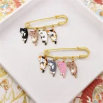 Kids Creative Cat Enamel Pins Cute Cat Breast Pins Black and White Orange Grey Pink Cat Breast Pins Lapel Badge Animal Jewelry 4