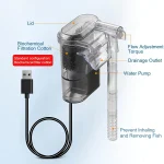 New Aquarium Hanging Filter Mini Filter Fish Tank USB power interface 2.5W Flow 250H/L Suitable for fish tanks below 30cm 5