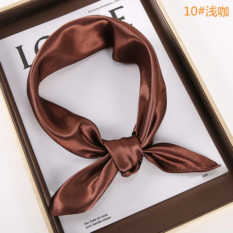 New Solid 60x60cm Square Scarf Single Imitation Silk Bright Light And Satin Performance Scarves Party Gift New Solid 60x60cm Square Scarf Single Imitation Silk Bright Light And Satin Performance Scarves Party Gift