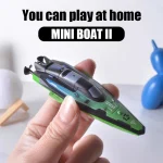 RC Baots 2.4G 4WD Mini Remote Control Boat with Light Speedboat for Pools Competitive Indoor Watercraft Toys For Kids Gifts