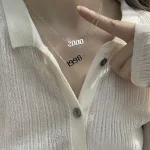 Stainless Steel 1980-2021 Birth Year Necklaces for Women Men Choker Date Number Pendant Necklace Jewelry Commemorat Gift 2