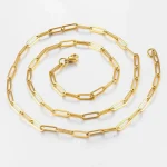 Polished Paper Clip Chain 2.5/2.7/4mm Stainless Steel Necklace Trendy Layering Choker Waterproof Jewelry Men And Women 6