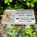 Personalized Pet Memorial Stone Plaque with Colorful Photo, Dog Cat Grave Marker for Garden Cemetery Gift 2