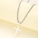 New Stainless Steel Cross Pendant Necklace for Men Women Minimalist Gold Color Jewelry Male Female Necklaces Chokers Gifts 2024 5