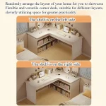 Computer desk Desktop Home bedroom Bookshelf Integrated student learning to write Corner Multifunctional office desk 3