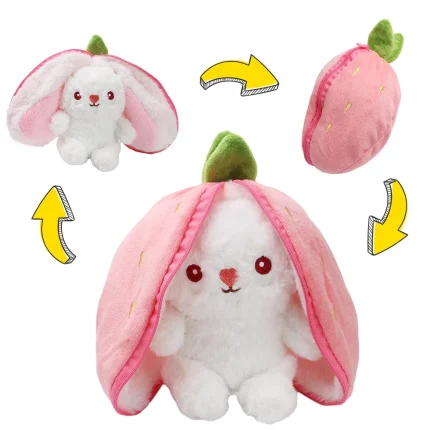 Fruit Rabbit Plush Pillow Toy - Cute Fruit-Shaped Stuffed Doll, 7.2 Inch Kawaii Gift for Girls, Birthday Present & Room Decor