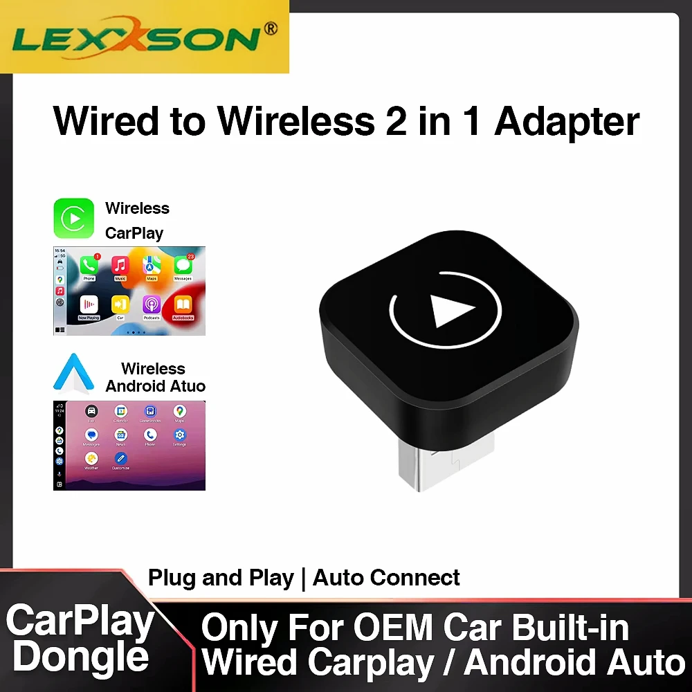 2in1 Wireless CarPlay Dongle Wireless Android Auto Adapter AI Smart Box Car Intelligent Systems For Car With Wired CarPlay 2in1 Wireless CarPlay Dongle Wireless Android Auto Adapter AI Smart Box Car Intelligent Systems For Car With Wired CarPlay