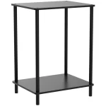 Bedside table 2-piece set, 2-tier small side table for small spaces, industrial end table, bedside table with storage shelves 4