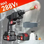 450w Cordless Car Wash Washer Gun Spray Water 26Bar 288VF Portable High Pressure 2x1200mah Battery For Auto Home Garden Cleaning