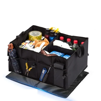 Car Backup Storage Box, Folding Large Car Cargo Box Camping Car Storage Box Multi functional Folding Organizing Box
