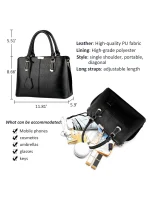 PahajimFashionWomenHandbagsPU LeatherAdjustableHandleSatchelShoulderBagsLadies Tote Bag Casual for OutdoorWorkingGifts forWomens 3