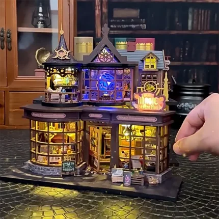 2014 DIY Doll House Wooden Miniature Building Kits  Dollhouse Furniture Accessories Toys for Children Birthday Creative Gifts