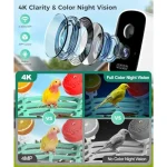 Bird Feeder with Camera 4K HD AI Birds Species Identification Cam Smart Bird Camera with Solar Powered Auto Capture and Instant 3