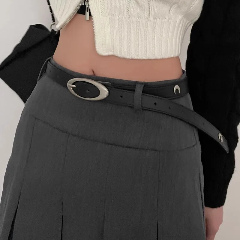 Vintage Belt Moon Star Punk Crescent Decoration Couple Y2k Buckle Metal Gothic Men Women Pu Leather Waistband Jeans Pants Belts Vintage Belt Moon Star Punk Crescent Decoration Couple Y2k Buckle Metal Gothic Men Women Pu Leather Waistband Jeans Pants Belts