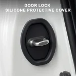 SEAMETAL 4pcs Silicone Car Door Lock Buckle Protection Cover Elastic Anti-Collision Shock Absorbing Pad Mute Buffering Cushion 2