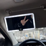 Car Interior Mirrors Sun Visor Plate LED HD Makeup Mirror for Girls Women Rechargeable Fill Light Universal Thin Vanity Mirror 2